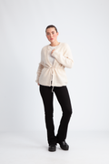 Sia Ras Ls Knit Belt Kofta - Birch Melange
