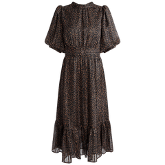 Jardin Midi Dress - Berry Black