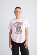 Basic Jersey Leopard Relaxed T-Shirt - Chalk Pink