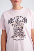 Basic Jersey Leopard Relaxed T-Shirt - Chalk Pink