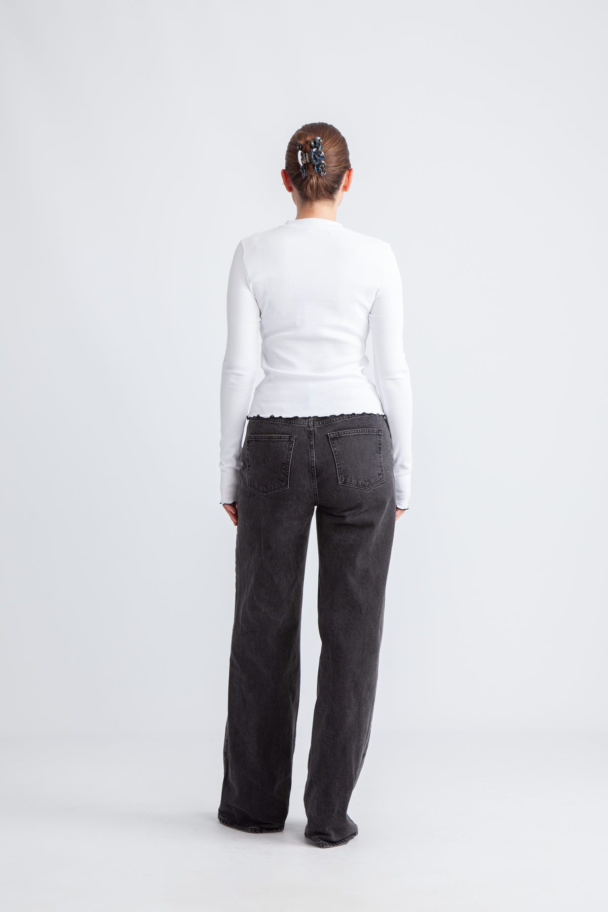 ROTATE Birger Christensen Rib Longsleeve Top - Vit