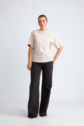 Lisa Hankie Ss O-Neck Tee - Oatmeal