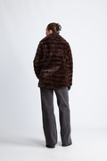 Bailey Faux Fur Coat Short - Mörkbrun