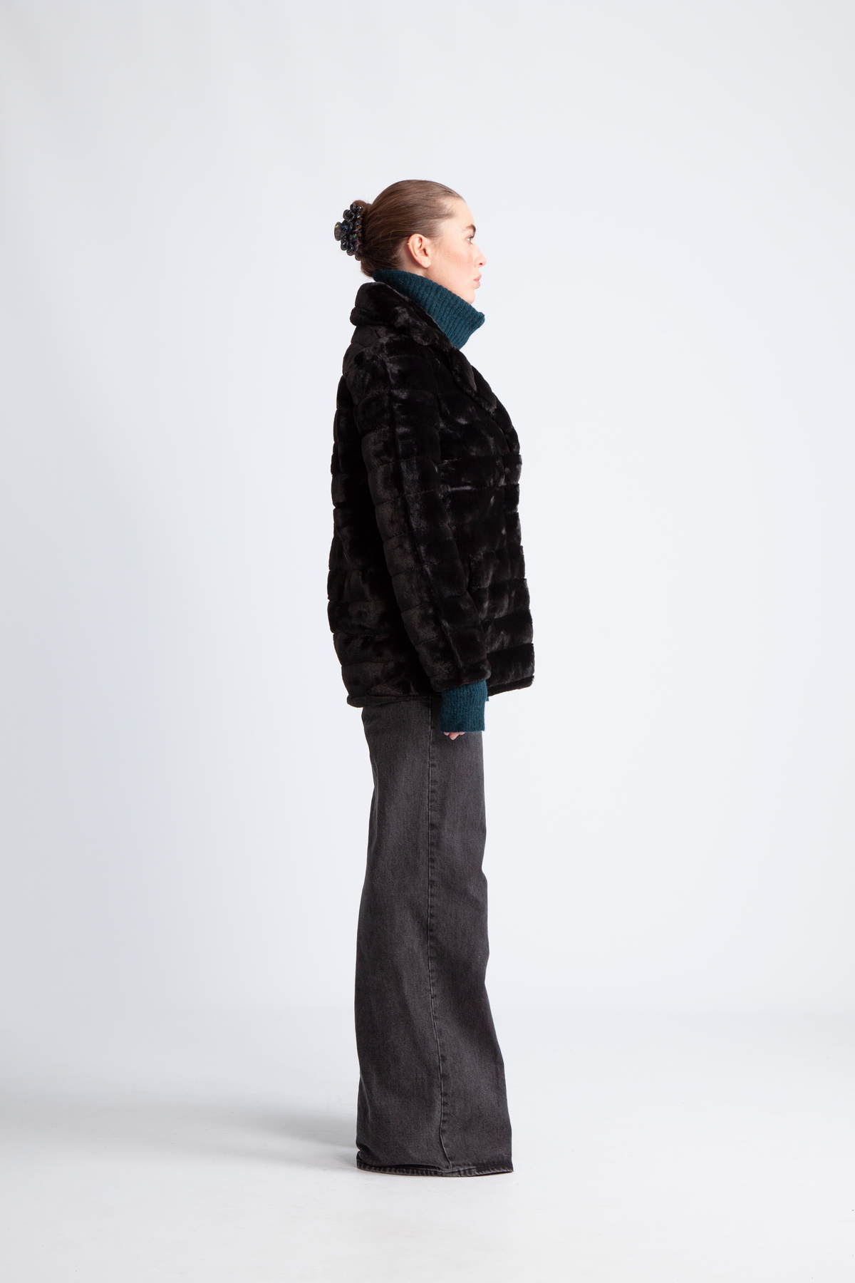 Bailey Faux Fur Coat Short - Svart