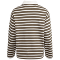 Wada Ls Stripe Collar Top - Kalamata Snow White
