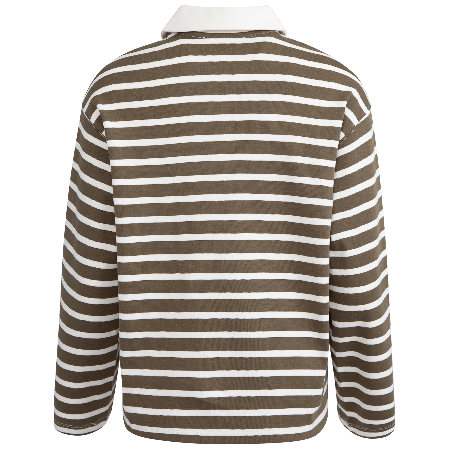 Wada Ls Stripe Collar Top - Kalamata Snow White