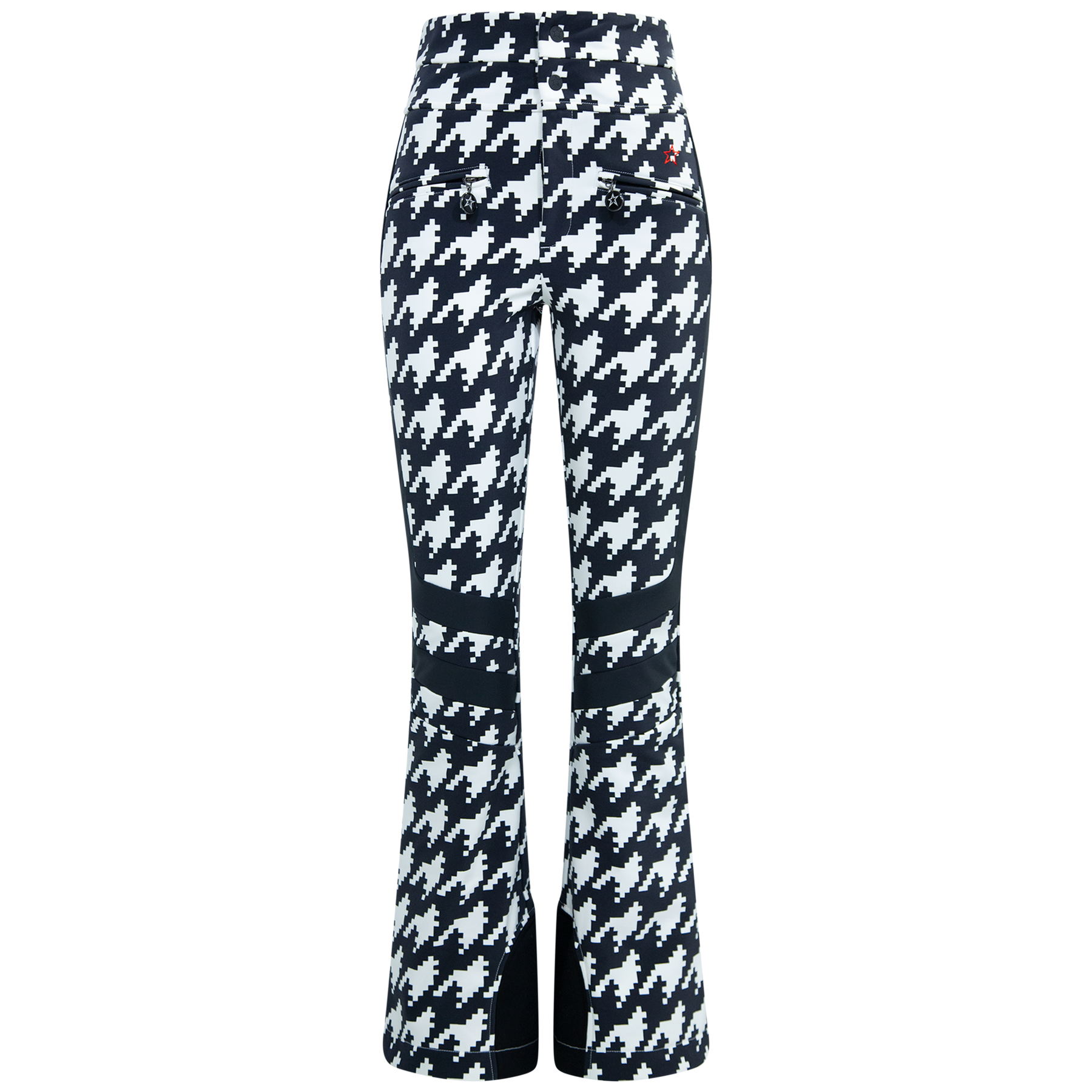 Aurora High Waist Flare Pant - Houndstooth - Black/Snow White