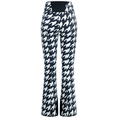 Aurora High Waist Flare Pant - Houndstooth - Black/Snow White