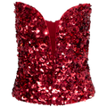 3D Sequin Top - Röd