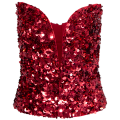 3D Sequin Top - Red