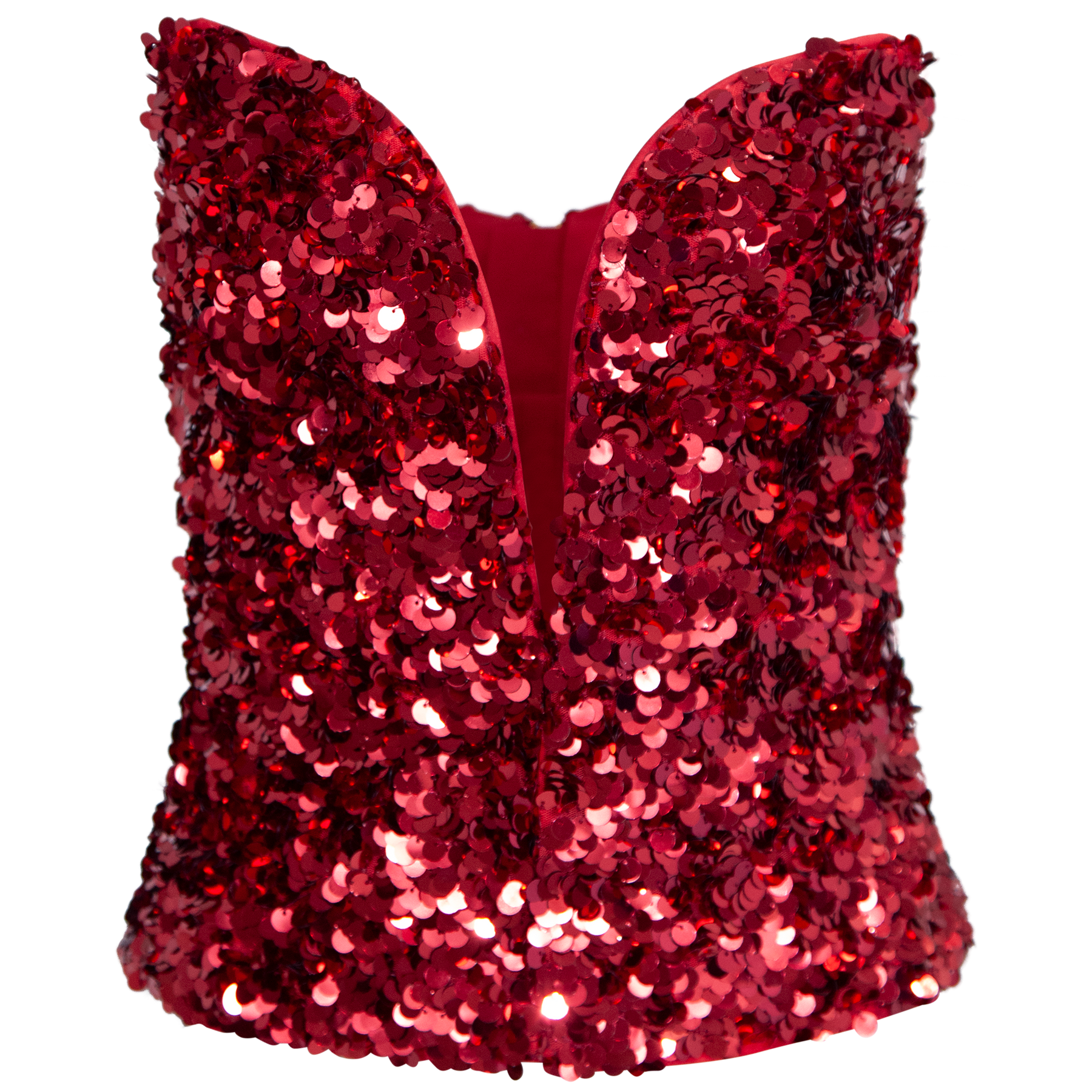 3D Sequin Top - Röd