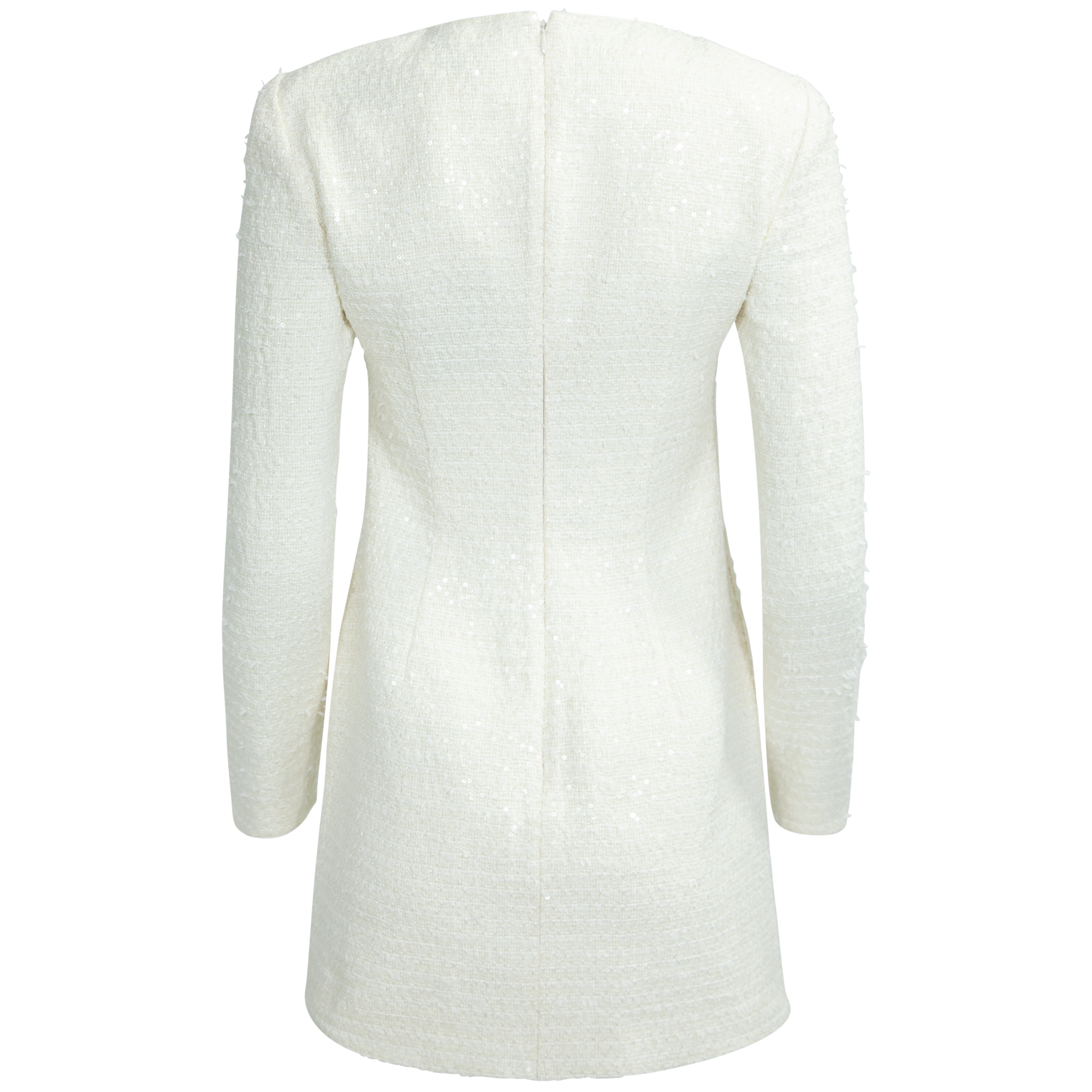 Boucle Diamante Bow Mini Dress - Cream