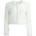 Boucle Pearl Trim Jacket - Cream