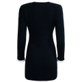 Knit Contrast Collar Mini Dress - Svart