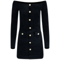 Chenille Knit Mini Dress - Svart