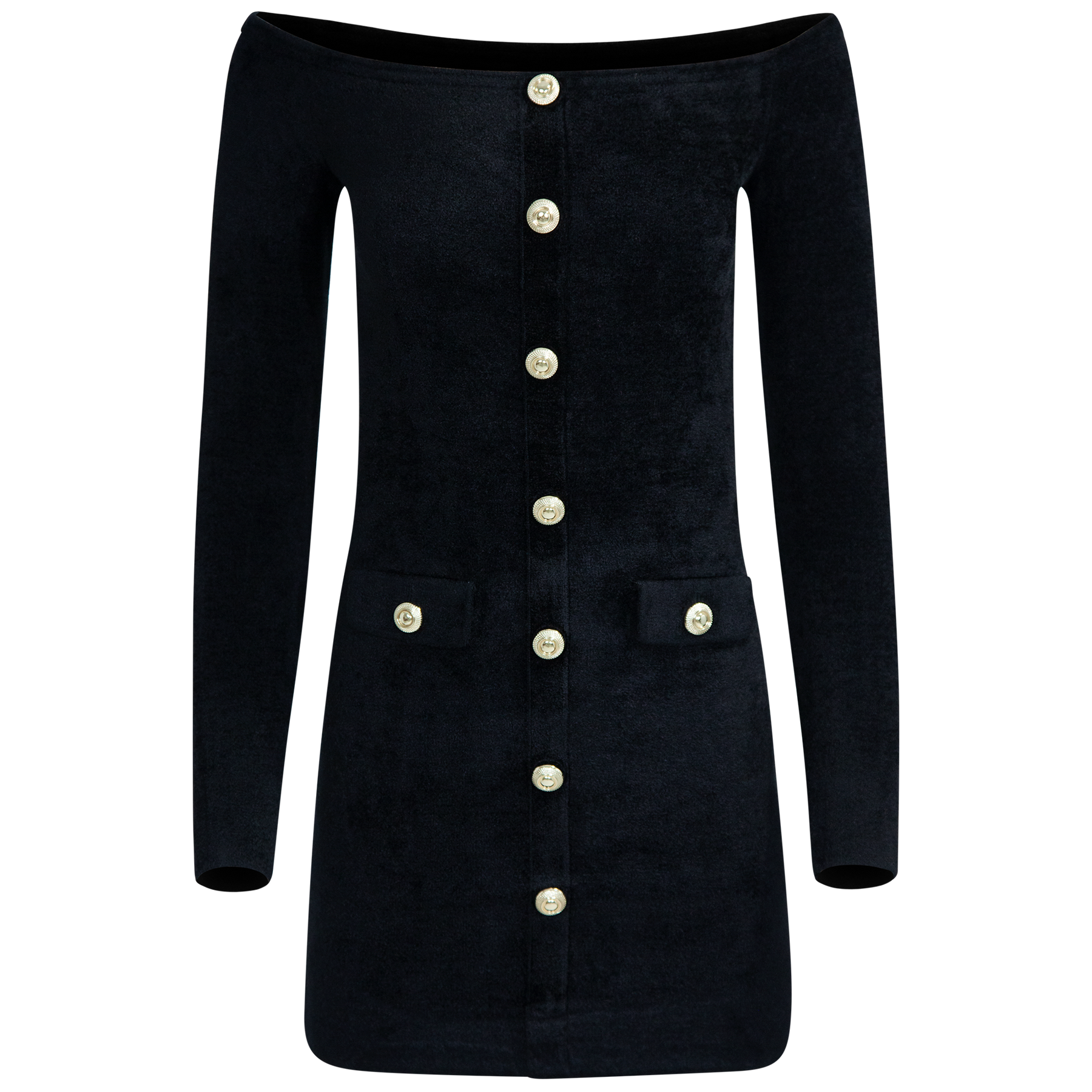 Chenille Knit Mini Dress - Svart