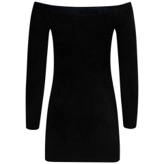 Chenille Knit Mini Dress - Black
