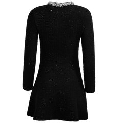Sequin Knit Mini Dress - Black