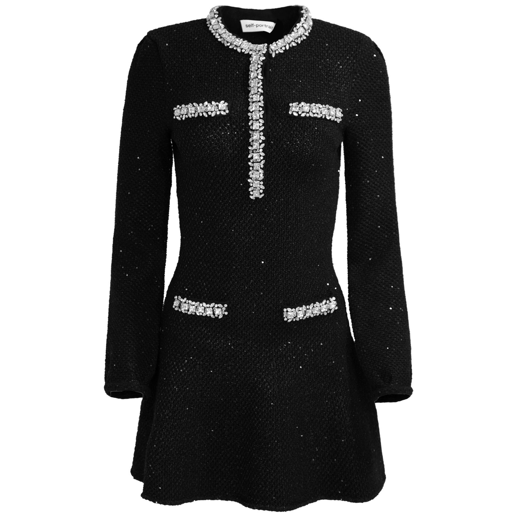 Sequin Knit Mini Dress - Svart