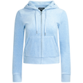 Robertson Classic Velour Zip Hoodie - Powder Blue Marl