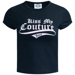 Kiss My Couture Capped Baby Sleeve Tshirt - Black