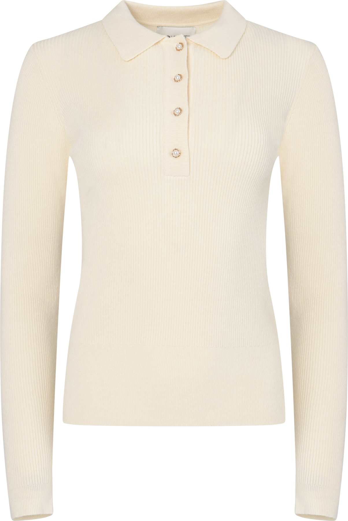 Marte LS Rib Polo Knit - Off White