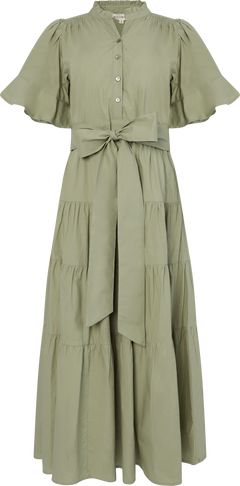 Gaia Dress - Sage Poplin