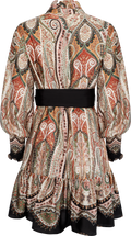 Saga Wide Border Paisley Dress - Black Paisley