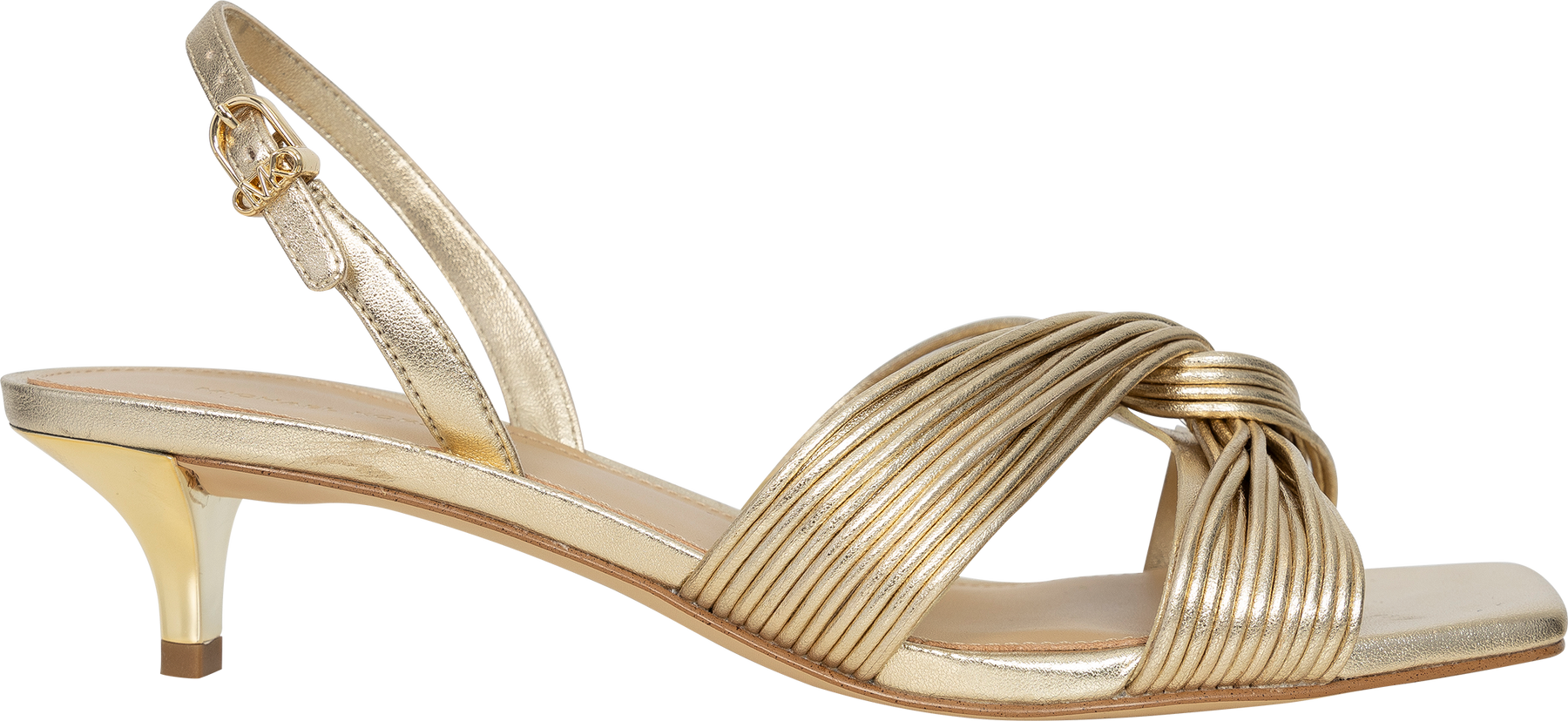 Alessia Kitten Sandal - Pale Gold
