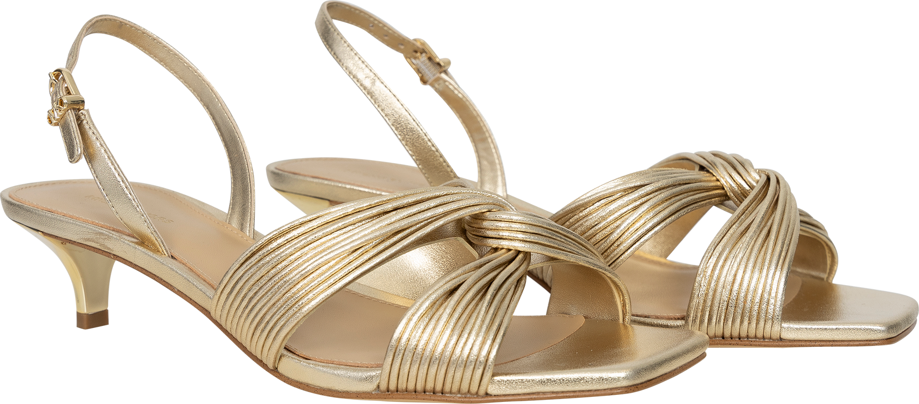 Alessia Kitten Sandal - Pale Gold