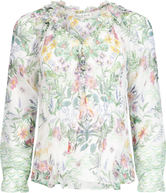 Monica Blouse W/Applique - Ivory