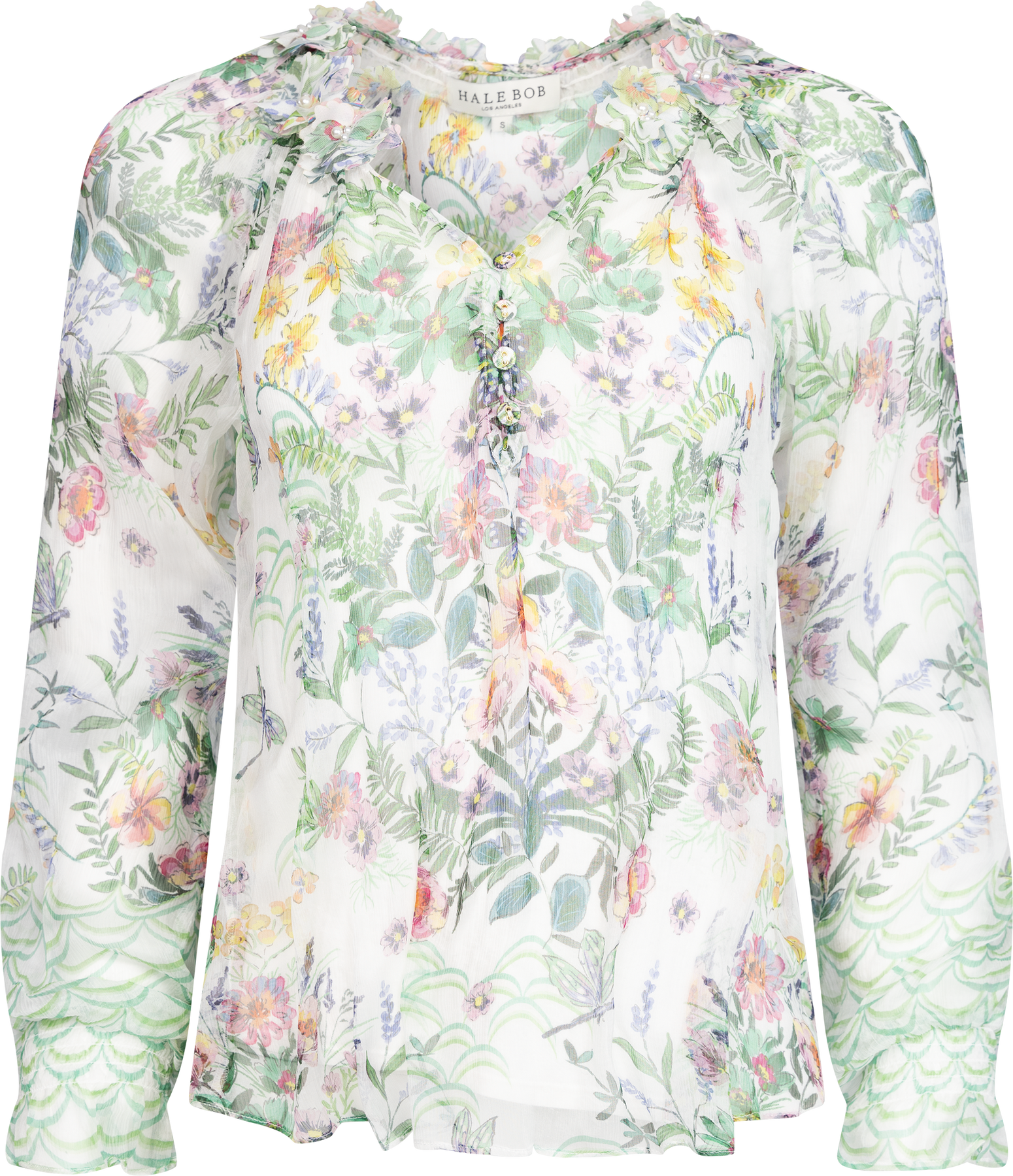 Monica Blouse W/Applique - Ivory