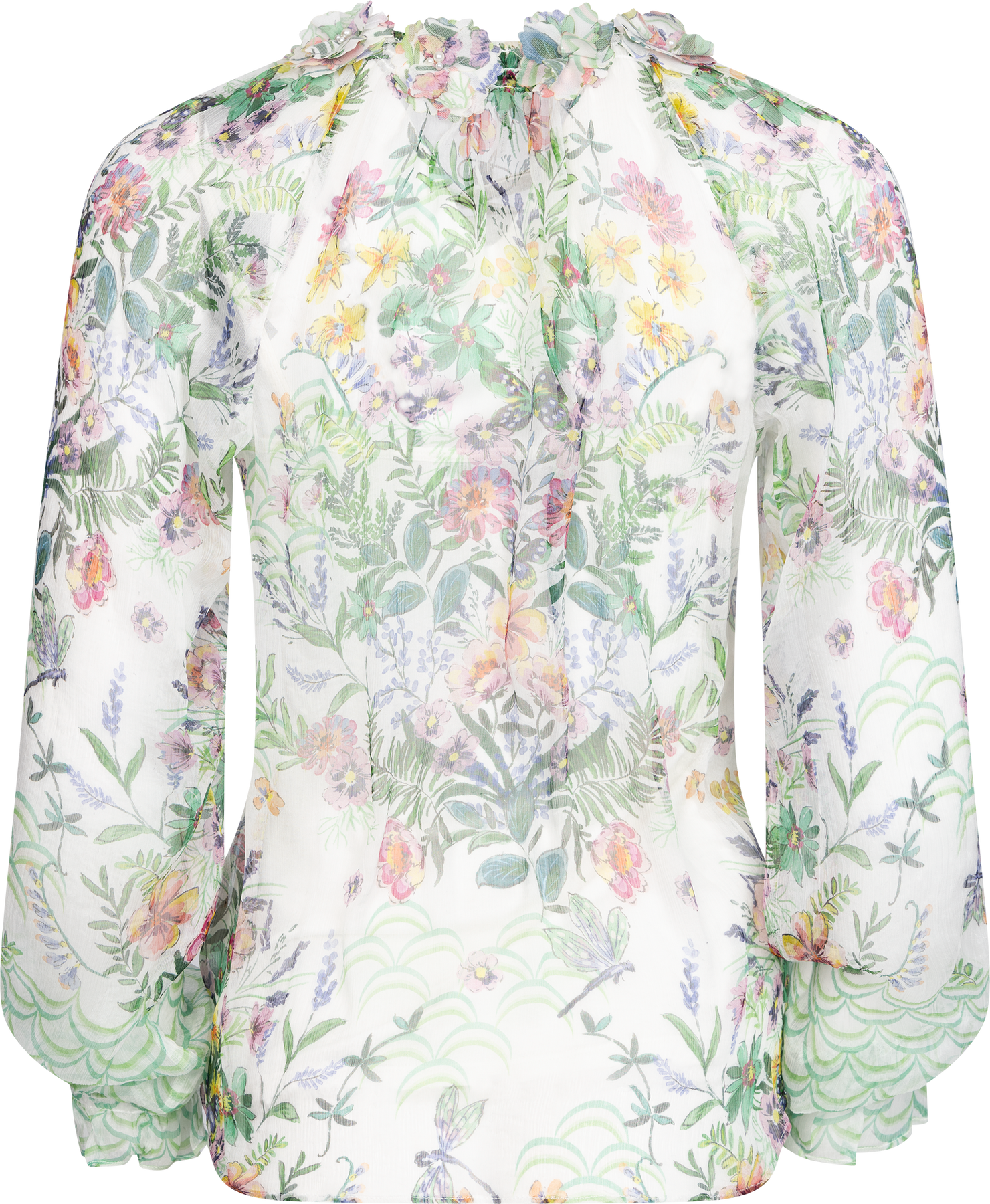 Monica Blouse W/Applique - Ivory