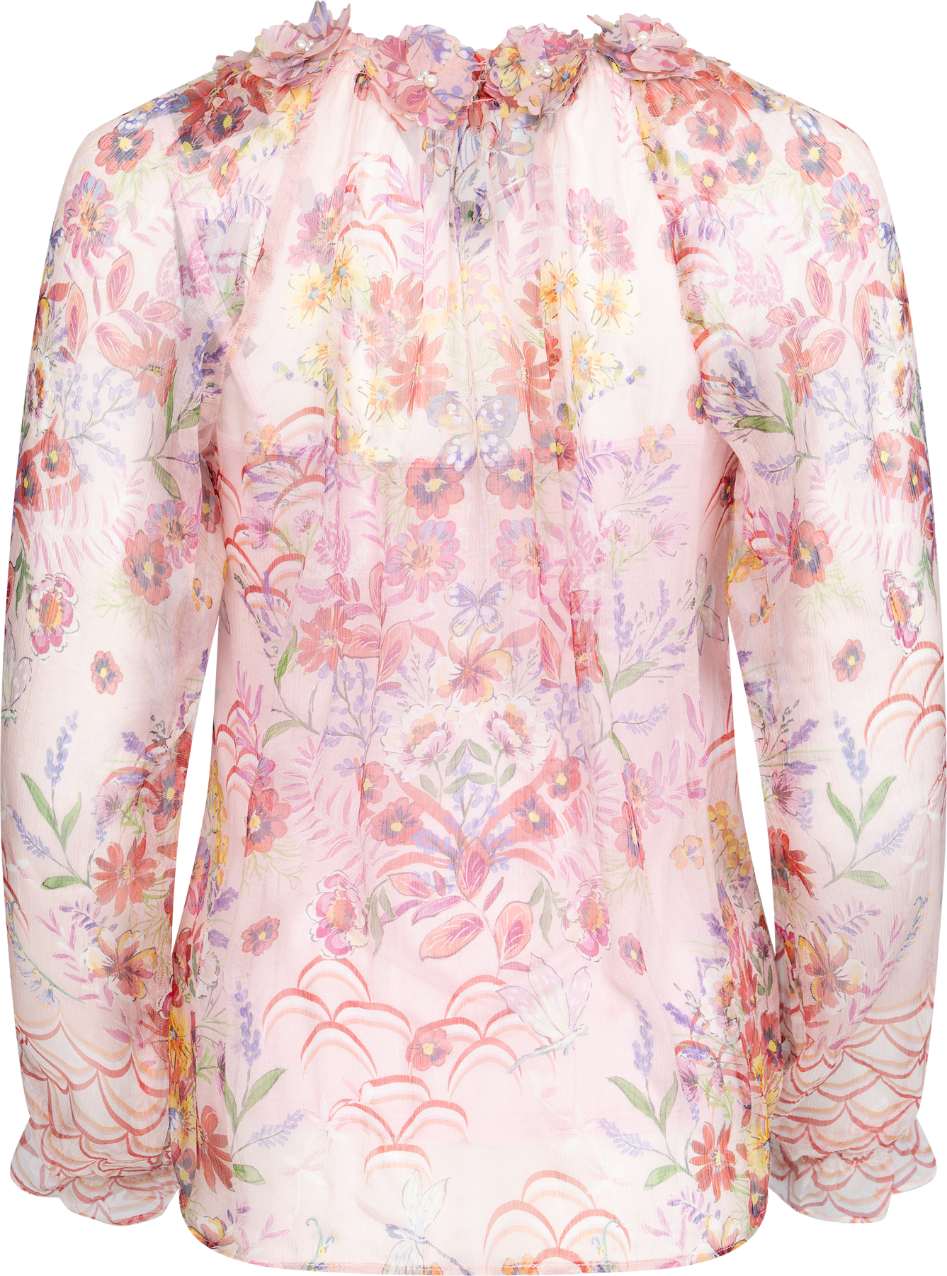 Monica Blouse W/Applique - Pink