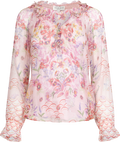 Monica Blouse W/Applique - Pink