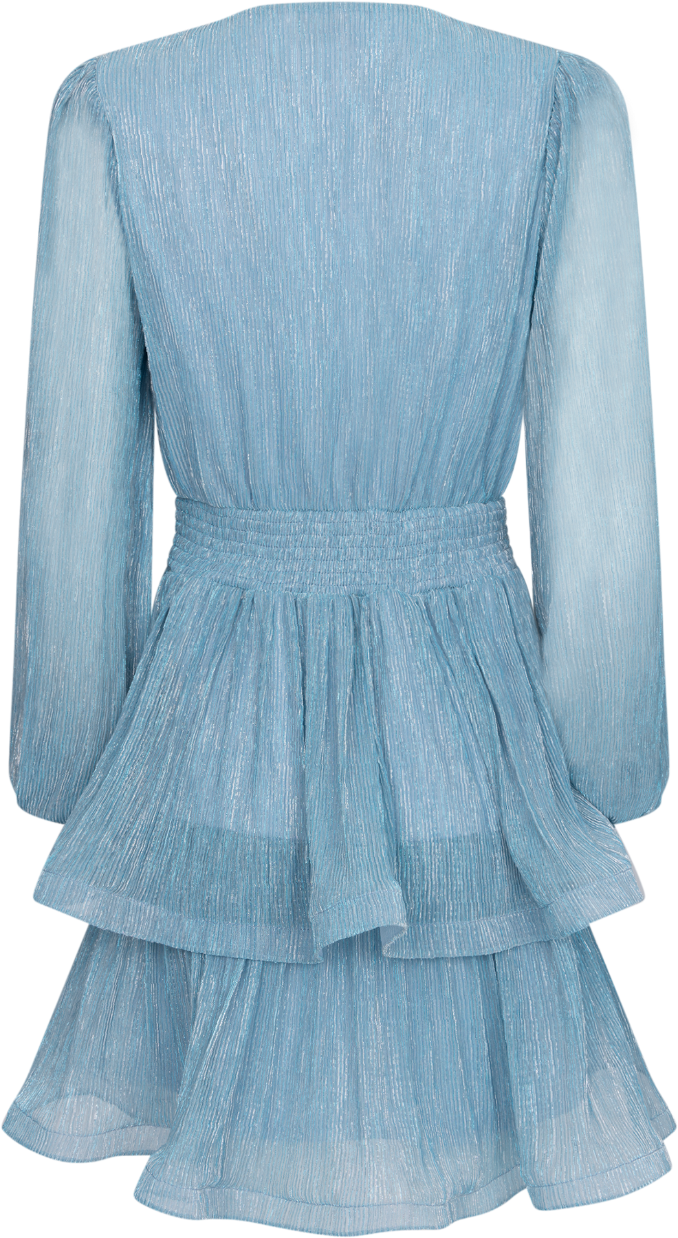 Jade Wave Plisse Dress - Ljusblå