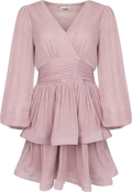 Jade Wave Plisse Dress - Ljusrosa