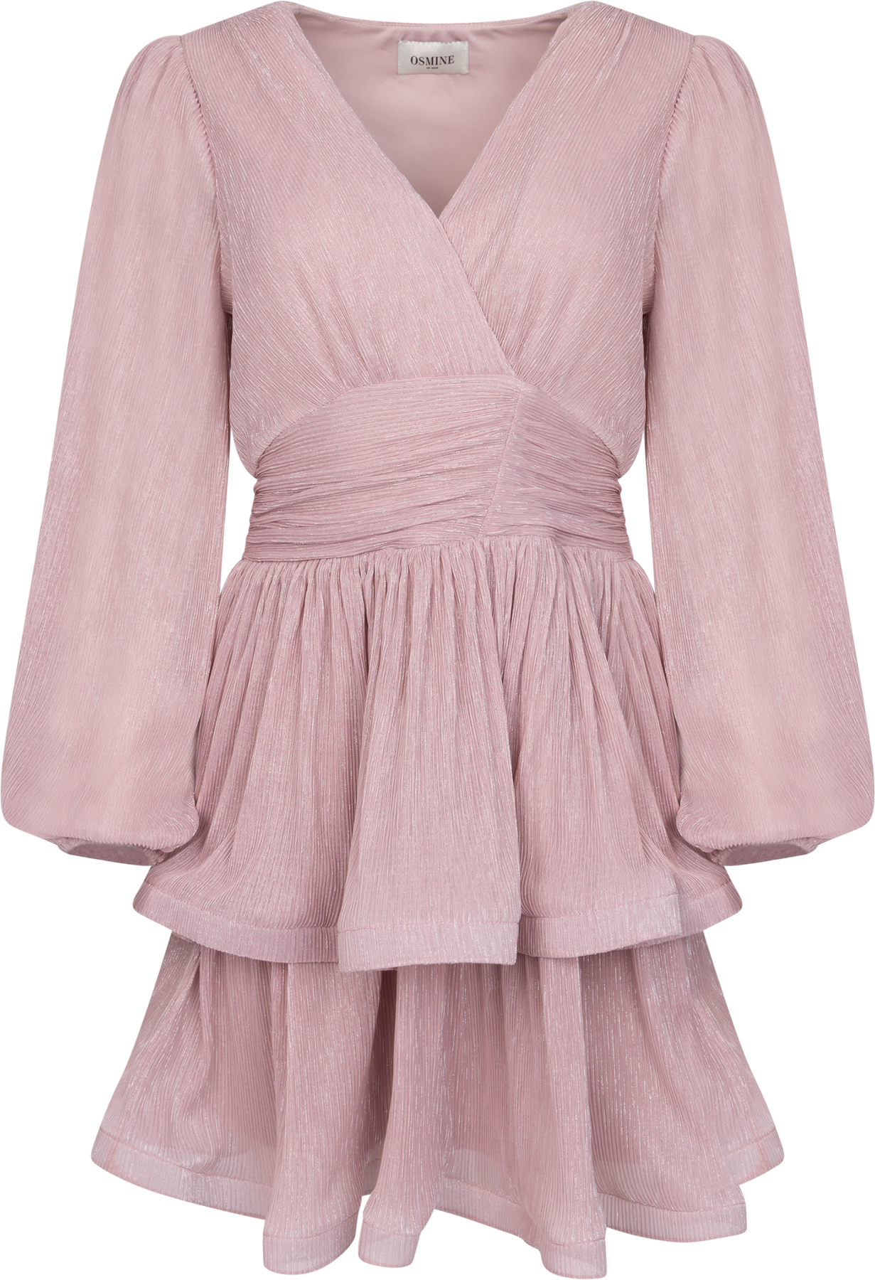 Jade Wave Plisse Dress - Ljusrosa