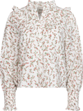 Synne Cotton Blouse - Pink Flower