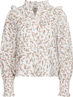 Synne Cotton Blouse - Pink Flower