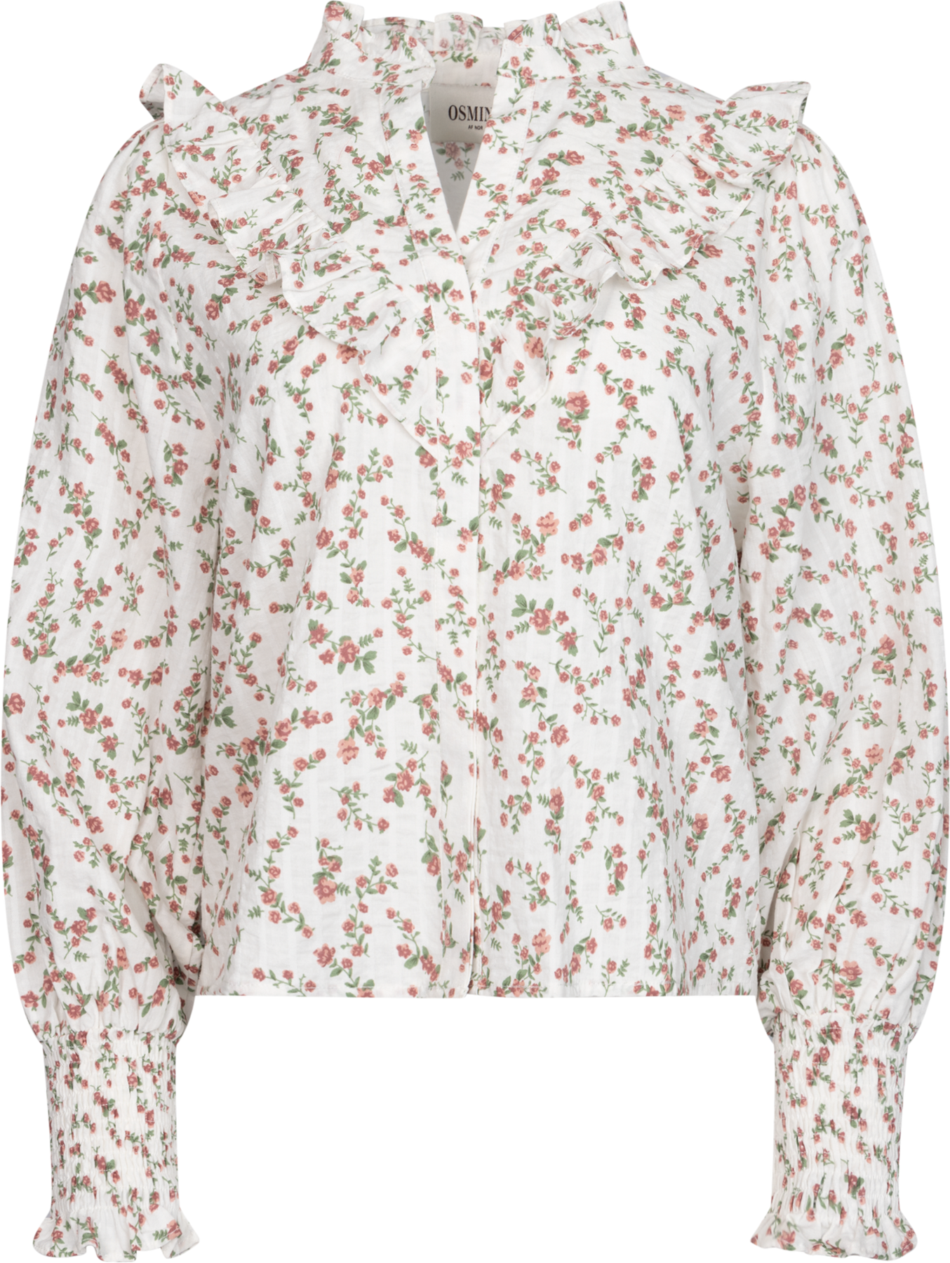 Synne Cotton Blouse - Pink Flower