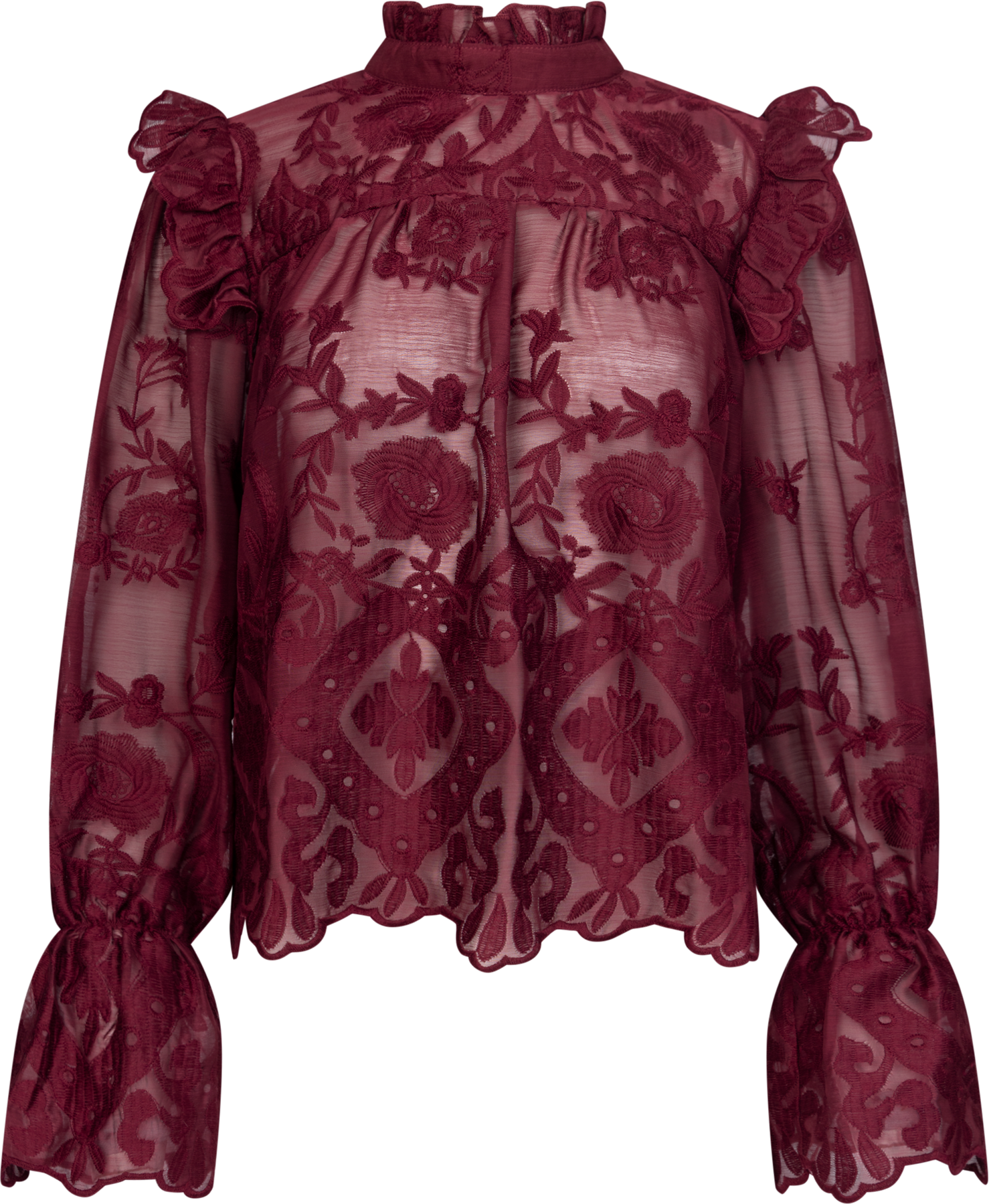 Ellinoric Lace Shirt - Vintage Bordeaux