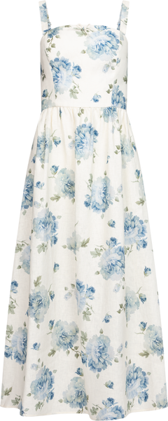 Vera Midi Dress - Cecile Floral - Pale Blue