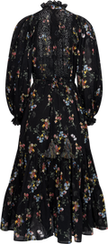 Cotton Slub Midiklänning - Midnight Petal