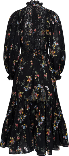 Cotton Slub Midi Dress - Midnight Petal