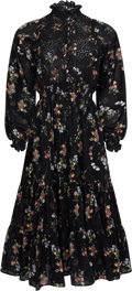 Cotton Slub Midiklänning - Midnight Petal