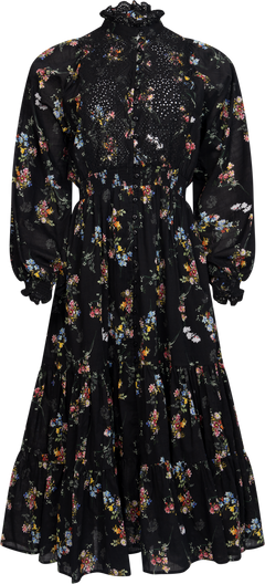 Cotton Slub Midi Dress - Midnight Petal