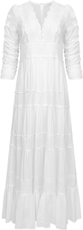 Cotton slub maxiklänning - vit