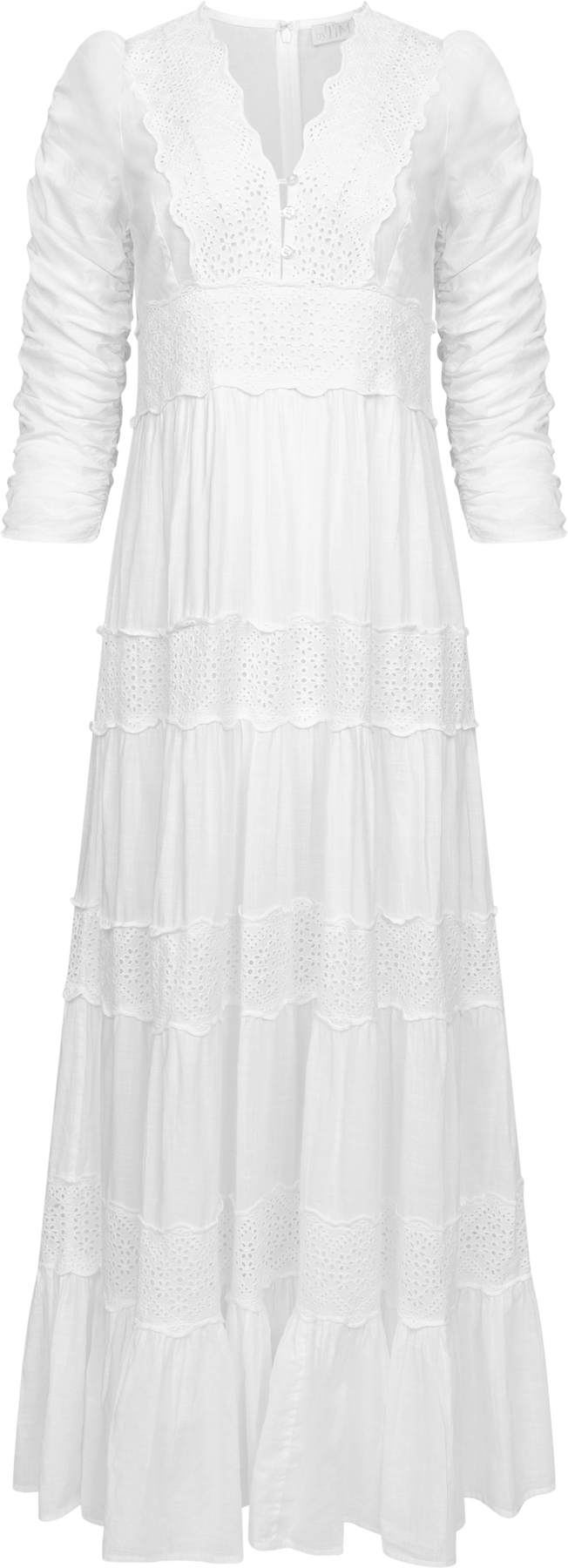 Cotton slub maxiklänning - vit