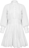 Cotton Slub Mini Dress - Vit
